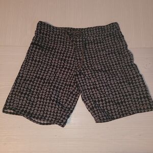 Patagonia Men’s 34 Gray Black Geometric Triangle Swim Beach Trunks Board Pocket